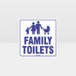 Family Toilets White Background Sign