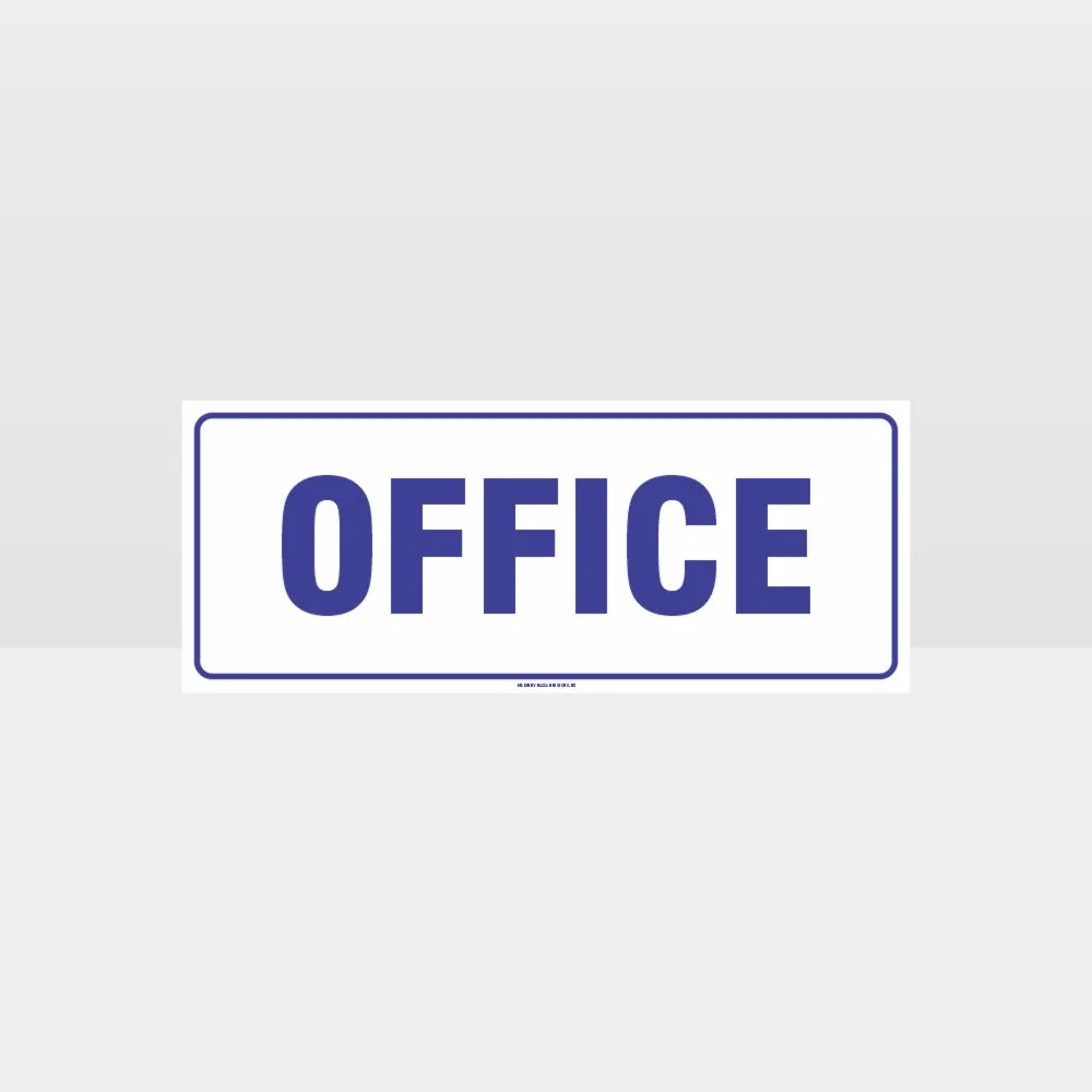 Office White Background Sign