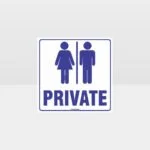 Private Toilet White Background Sign