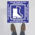 Foot Protection Square Floor Sign