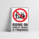 Forklift Riding Forbidden Sign - Forklift Signs - Hazard Sign NZ