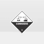 Class 8 corrosive transport placard (black and white, number 8)