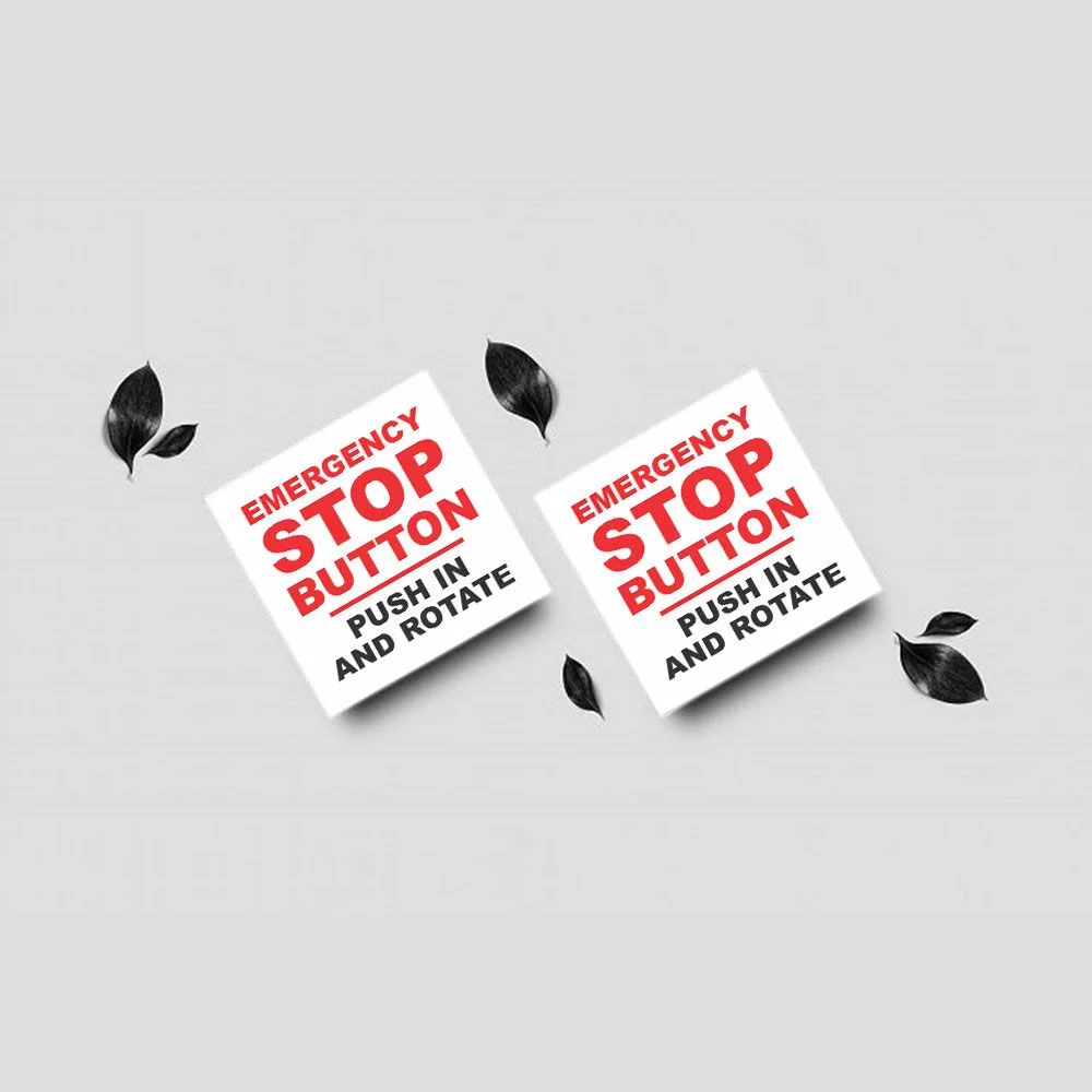 Emergency Stop Button Sign