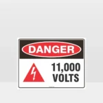 High Voltage 11000 Volts With Symbol Sign