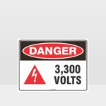 Danger 3300 Volts With Symbol Sign
