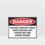 Danger Contains Asbestos Fibres Sign