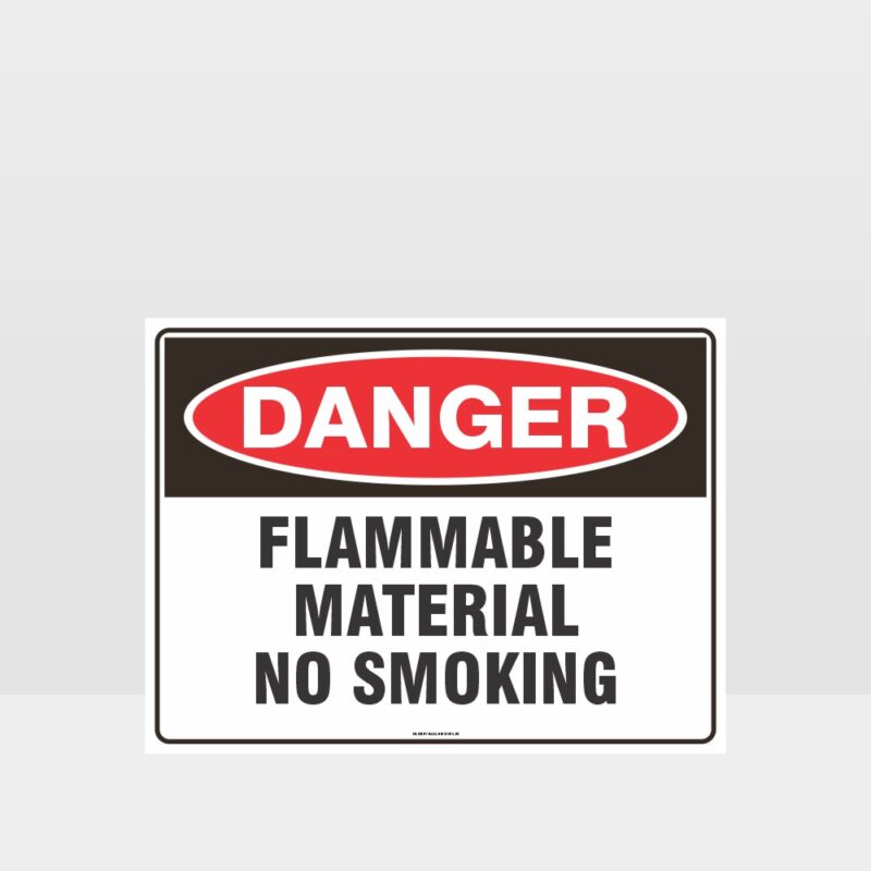 Flammable Materials No Smoking Sign