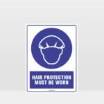 Mandatory Hair protection Must Be Worn Sign