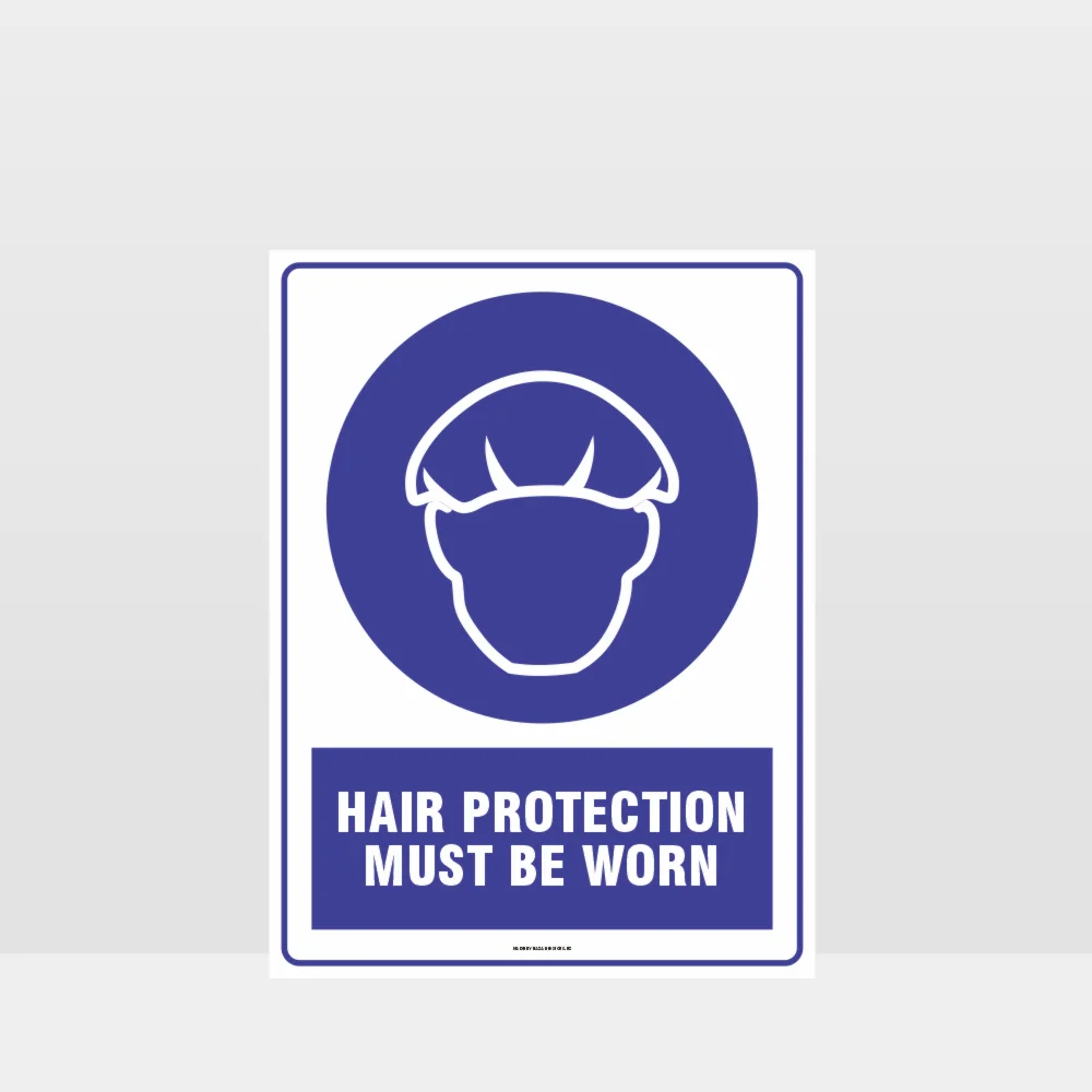 Mandatory Hair protection Must Be Worn Sign