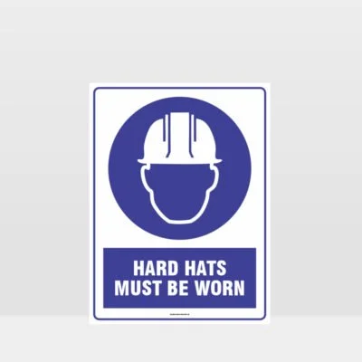 Mandatory Hard Hat Must Be Worn Sign