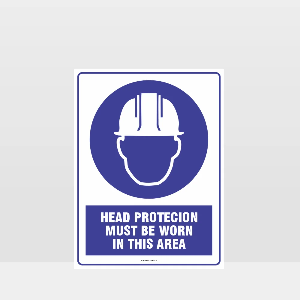 Mandatory Head Protection Must Be Worn In This Area Sign