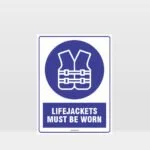Mandatory Lifejackets Must Be Worn Sign