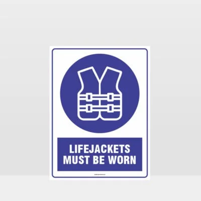Mandatory Lifejackets Must Be Worn Sign