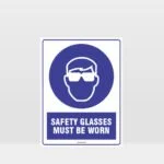 Mandatory Safety Glasses Must Be Worn Sign