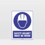 Mandatory Safety Helmet Must Be Worn Sign