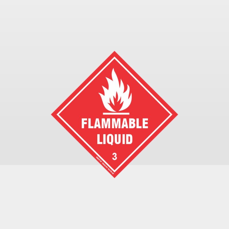 Class 3 Flammable Liquid Sign