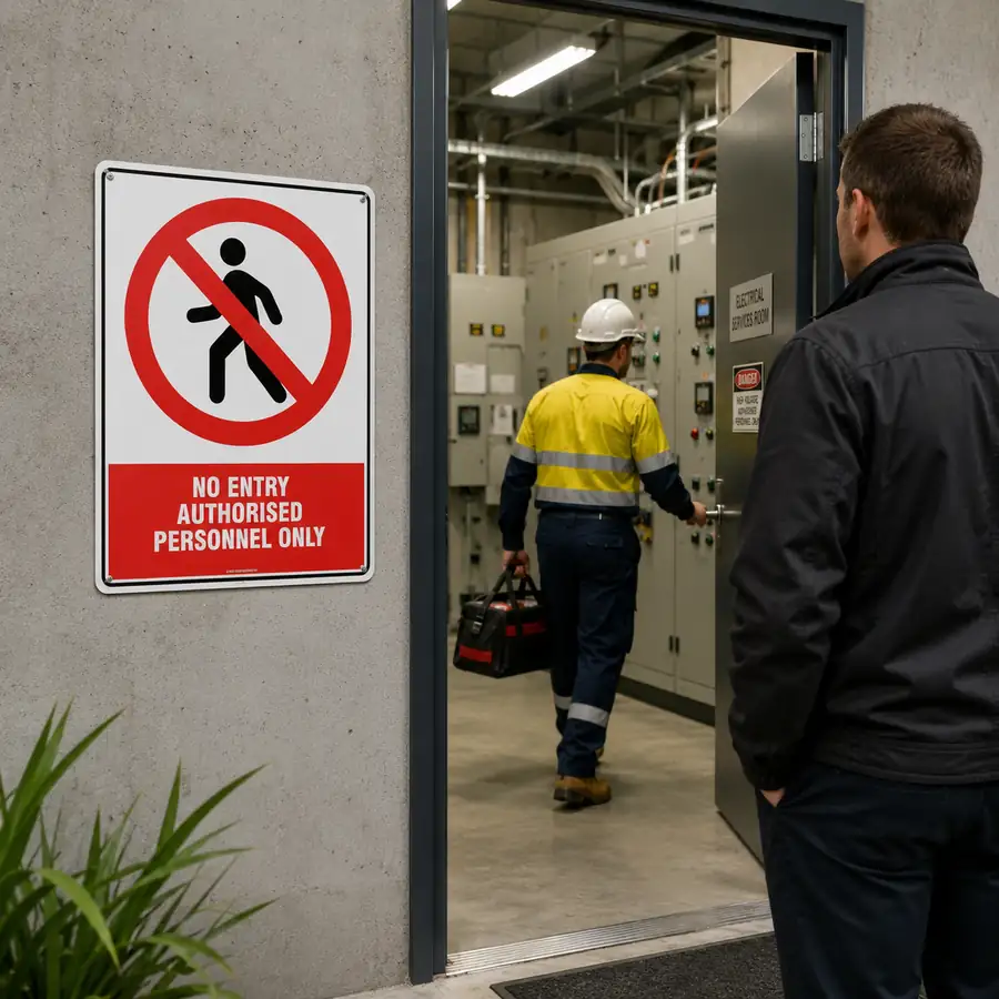 no-entry-authorised-personnel-only-use-case No Entry Authorised Personnel Only Sign with prohibition symbol