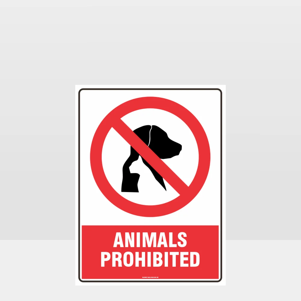 Prohibition Animals Prohibited Sign Prohibition Animals Prohibited Sign
