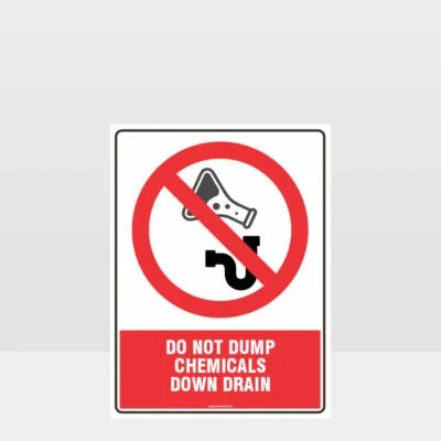Prohibition Do Not Dump Chemicals Sign