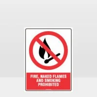 Prohibition Fire Flames Smoking Prohibited Sign