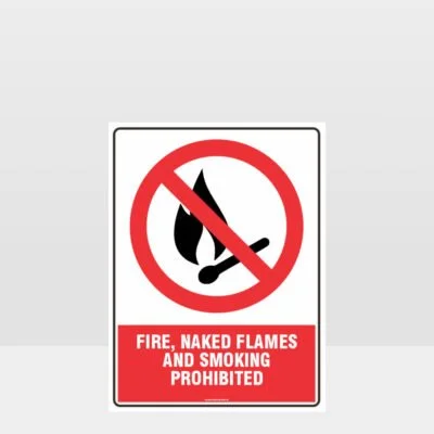 Prohibition Fire Flames Smoking Prohibited Sign