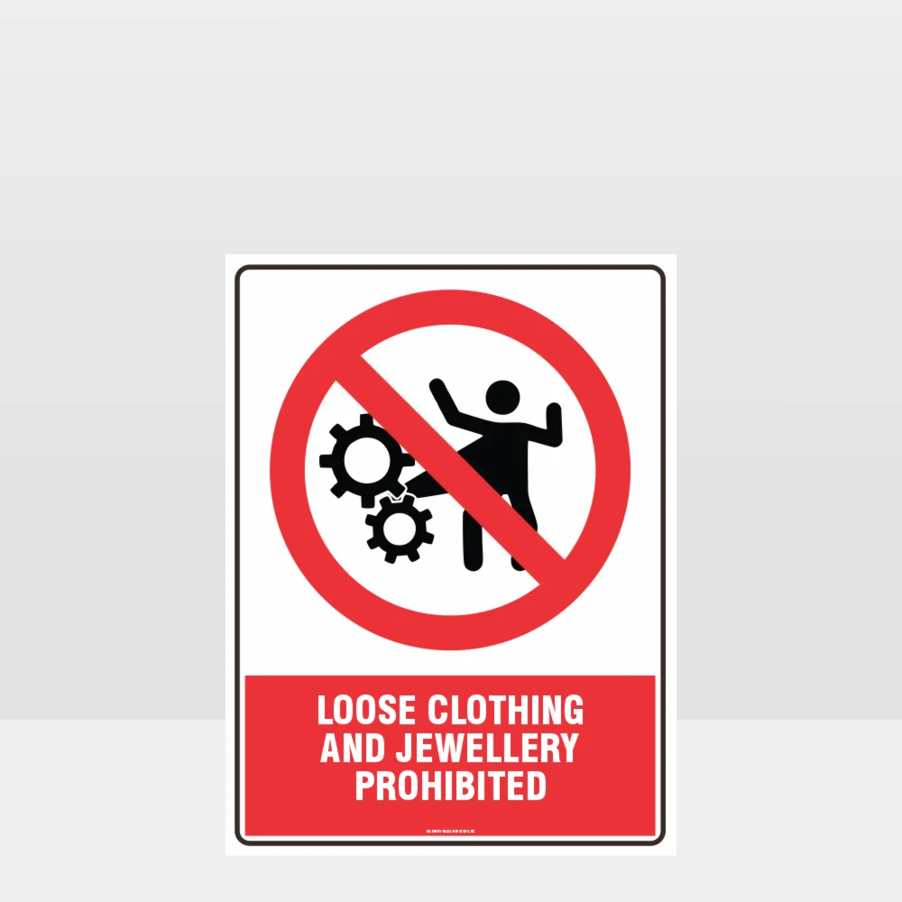 Prohibition Loose Clothing Prohibited Sign Prohibition Loose Clothing Prohibited Sign