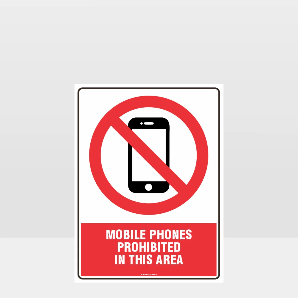 Prohibition Mobile Phones Prohibited In This Area Sign Prohibition Mobile Phones Prohibited In This Area Sign