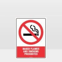 Prohibition Naked Flames And Smoking Prohibited Sign