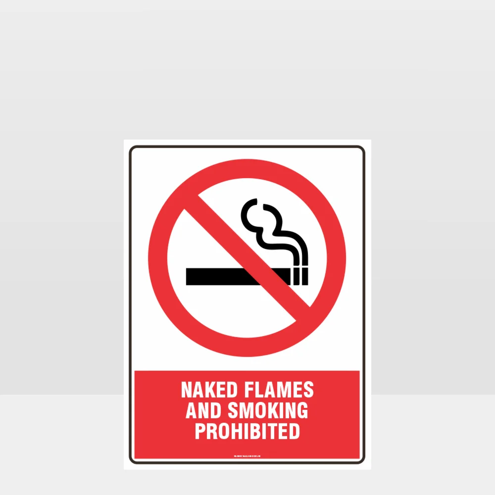 Prohibition Naked Flames And Smoking Prohibited Sign Prohibition Naked Flames And Smoking Prohibited Sign