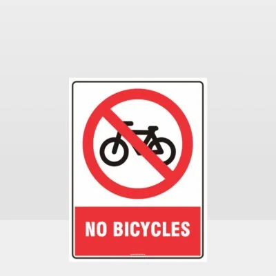 Prohibition No Bicycles Sign