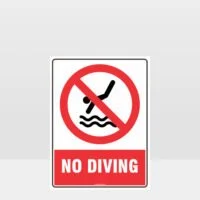 Prohibition No Diving Sign