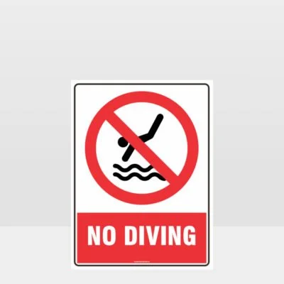Prohibition No Diving Sign
