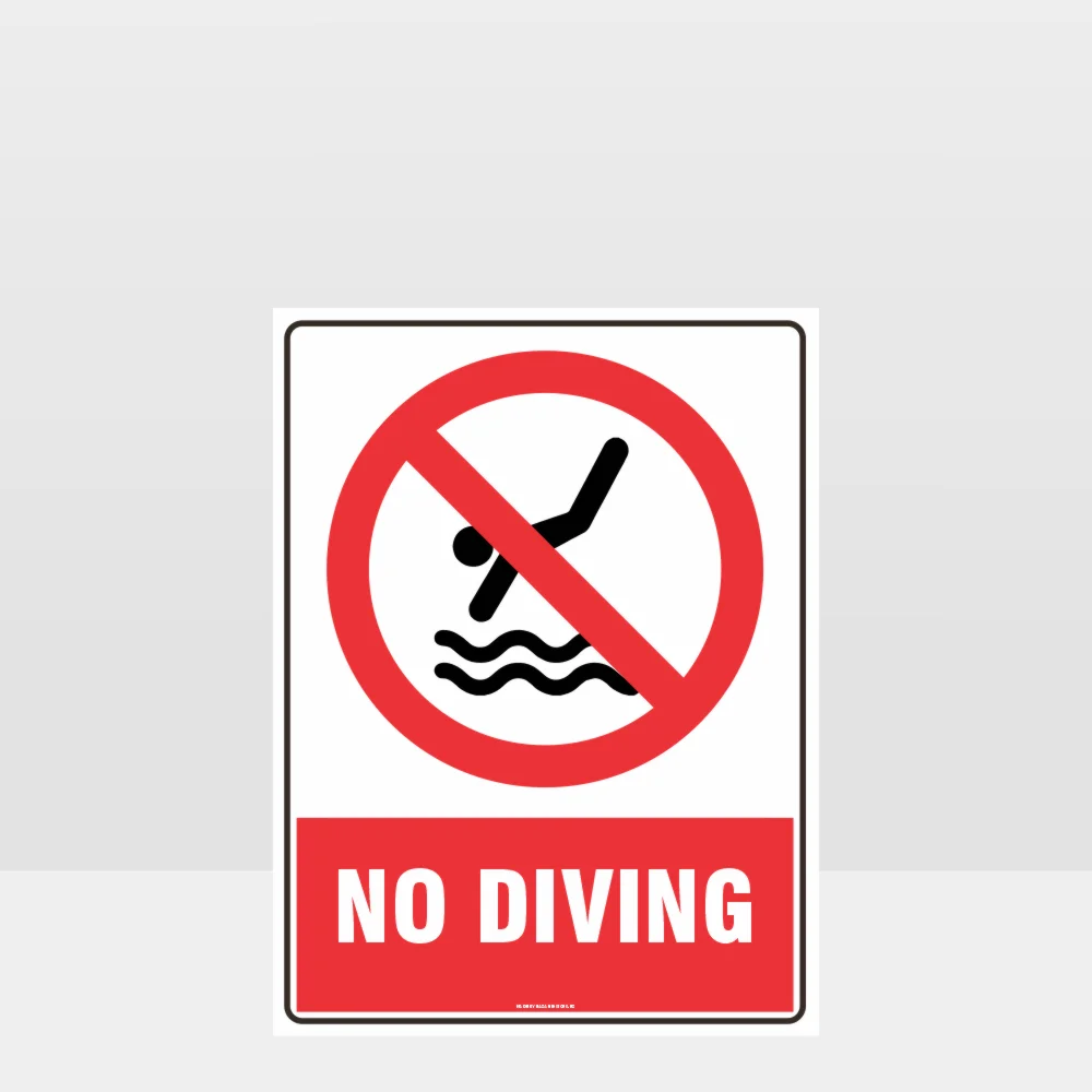 Prohibition No Diving Sign Prohibition No Diving Sign