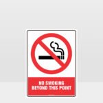Prohibition No Smoking Beyond This Point Sign