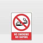 Prohibition No Smoking No Vaping Sign