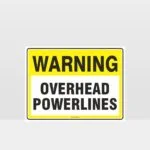 Warning Overhead Powerlines Sign