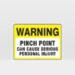 Warning Pinch Point Sign