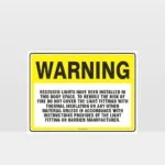 Warning Recessed Lights Sign