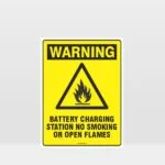 Warning Battery Charging Station Sign