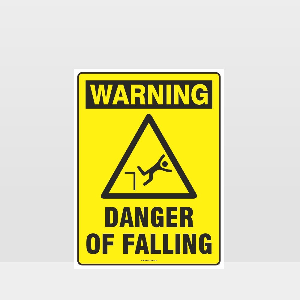 Warning Danger Of Falling Sign - Notice/Information Sign - HAZARD SIGNS NZ
