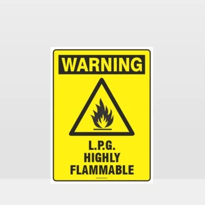 Warning LPG Highly Flammable Sign