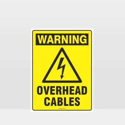 Warning Overhead Cables Sign
