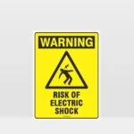 Warning Risk Of Electric Shock Sign