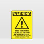 Warning Toxic Hazardous Chemicals Sign