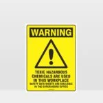 Warning Toxic Hazardous Chemicals Sign