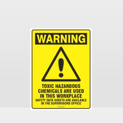 Warning Toxic Hazardous Chemicals Sign