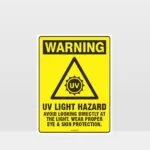 Warning UV Light Hazard Sign