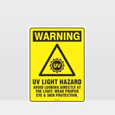 Warning UV Light Hazard Sign