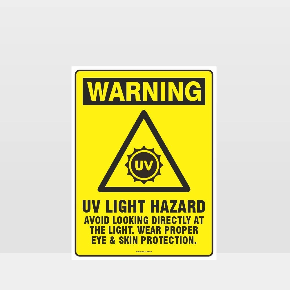 Warning UV Light Hazard Sign