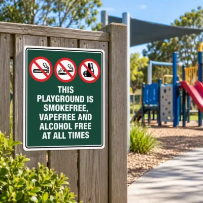 This Playground Is Smoke Vape And Alcohol Free Sign